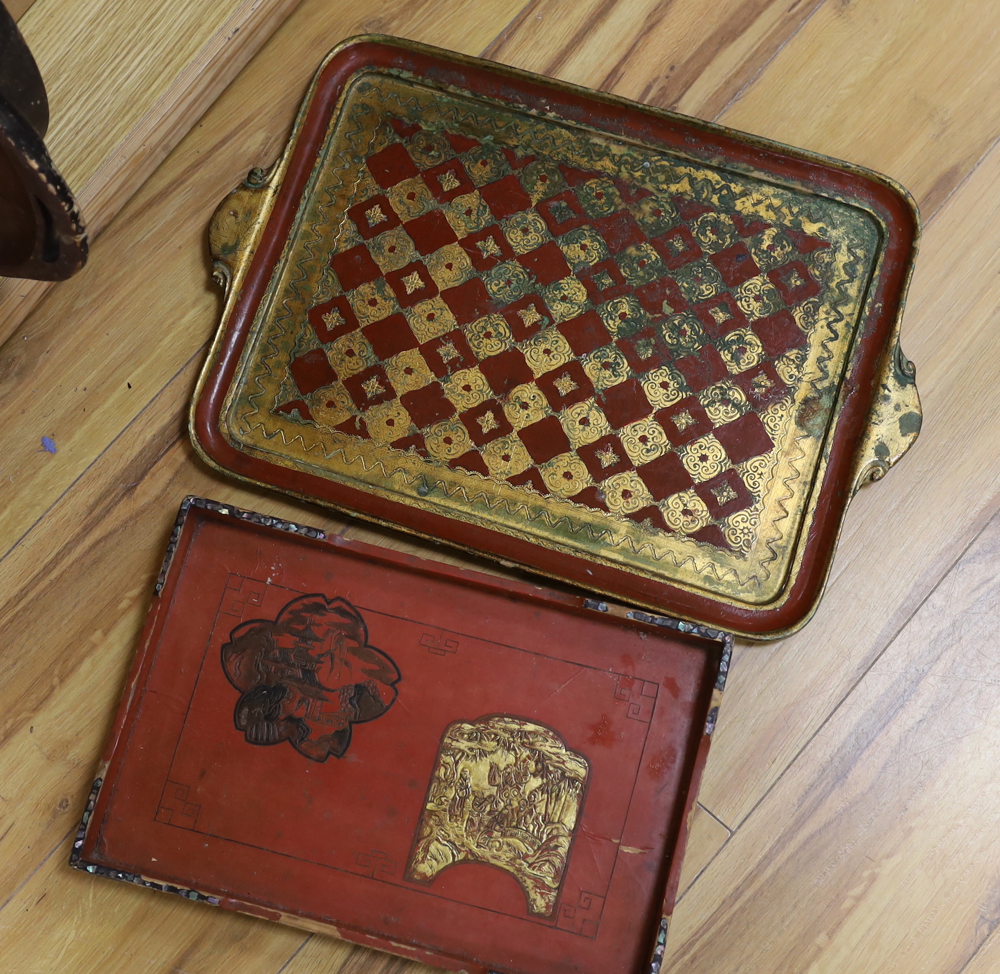 A quantity of assorted lacquer ware boxes, trays etc.